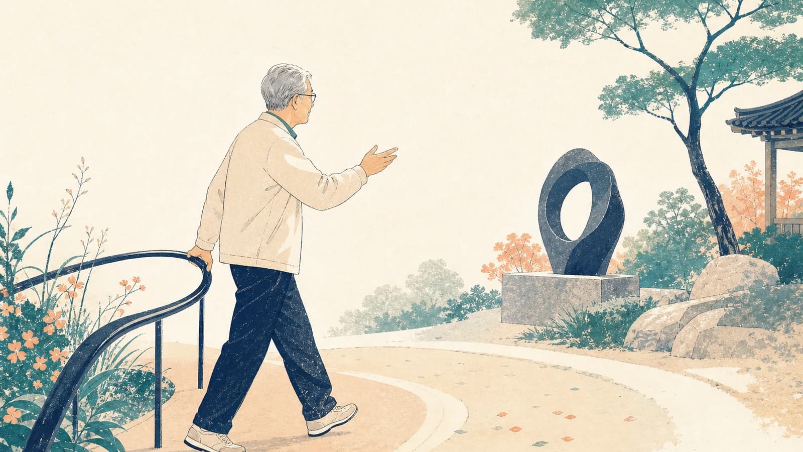 활기차게 일하며 보람을 느끼는 한국 어르신